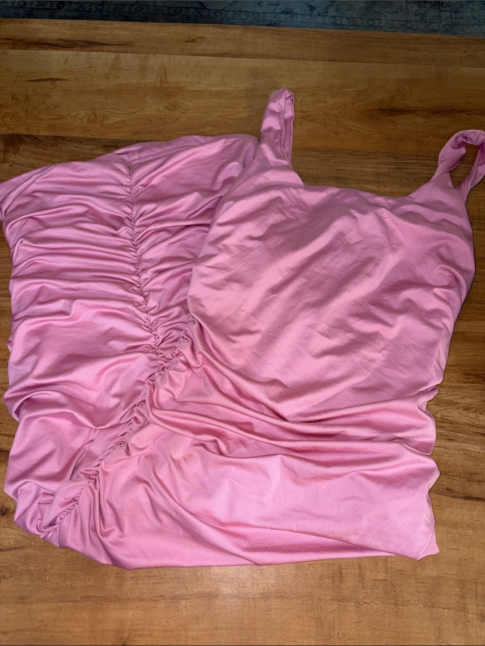 Pink Ruched Sleeveless Dress